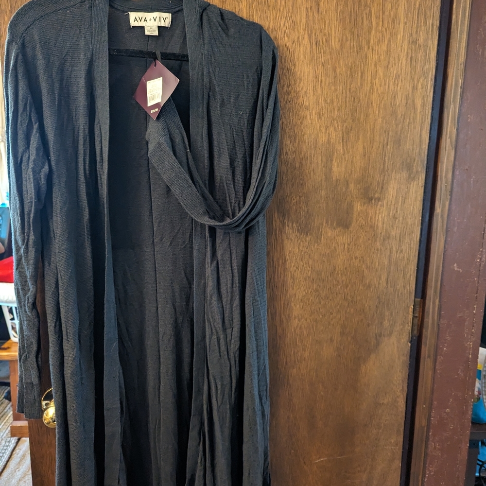 Ava and Viv (Target) Plus size Long Cardigan 1X, Gray.